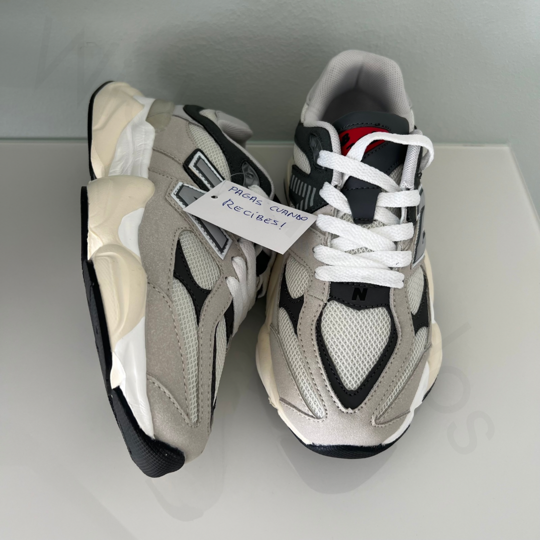 Zapatillas premium modelo 9060 en gris con detalles grises