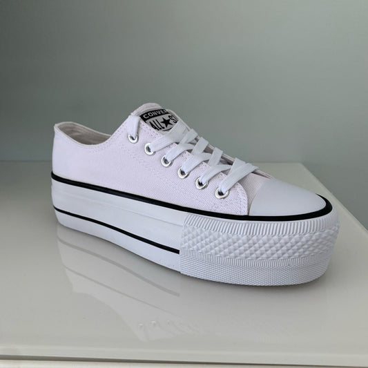 Zapatillas CV All Star Bajas con plataforma Blancas